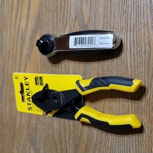 Stanley 6" Bi-Material Slip Joint Pliers + 3/8" Drive Stubby Ratchet~Xmas!!!